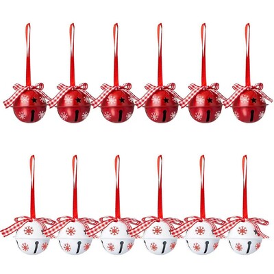 12 vnt Kalėdų snaigės „Jingle Bell“ metalinis dekoratyvinis pakabukas Kalėdų eglutės papuošimui Kalėdų vakarėlio dekoravimo reikmenys