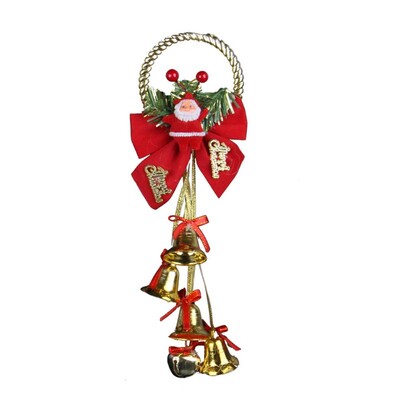 Metalinės Kalėdų Kalėdų Senelio vėjo varpelių durų pakabos su lanku Kalėdų papuošalams