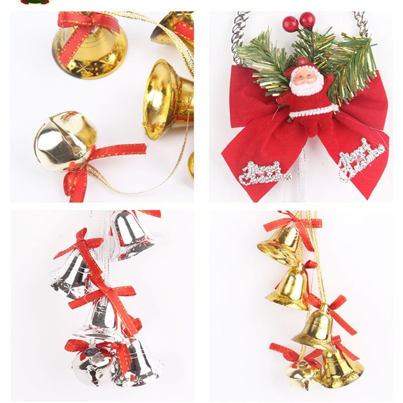 Metalinės Kalėdų Kalėdų Senelio vėjo varpelių durų pakabos su lanku Kalėdų papuošalams