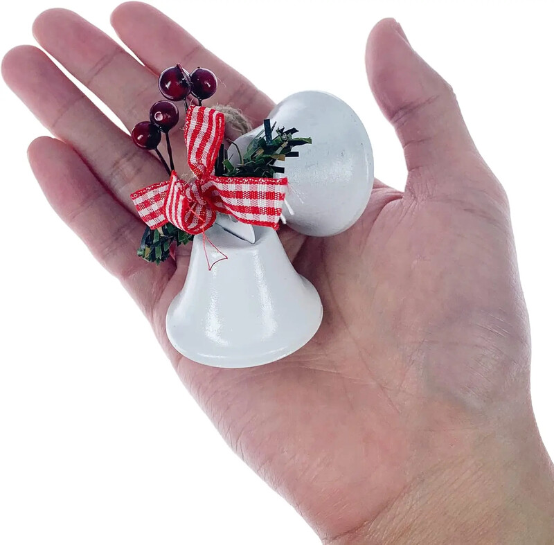 4 db karácsonyi csengő díszek függő csengő csengő dekor karácsonyfához karácsonyi piros harang beltéri, kültéri karácsonyi dekoráció