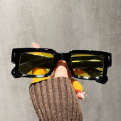 Fashion Square Rivet Μικρά Γυναικεία Ανδρικά Γυαλιά ηλίου UV400 Vintage Σκούρο Πράσινο Trending Γυναικεία γυαλιά ηλίου