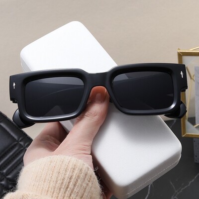 Fashion Square Rivet Μικρά Γυναικεία Ανδρικά Γυαλιά ηλίου UV400 Vintage Σκούρο Πράσινο Trending Γυναικεία γυαλιά ηλίου