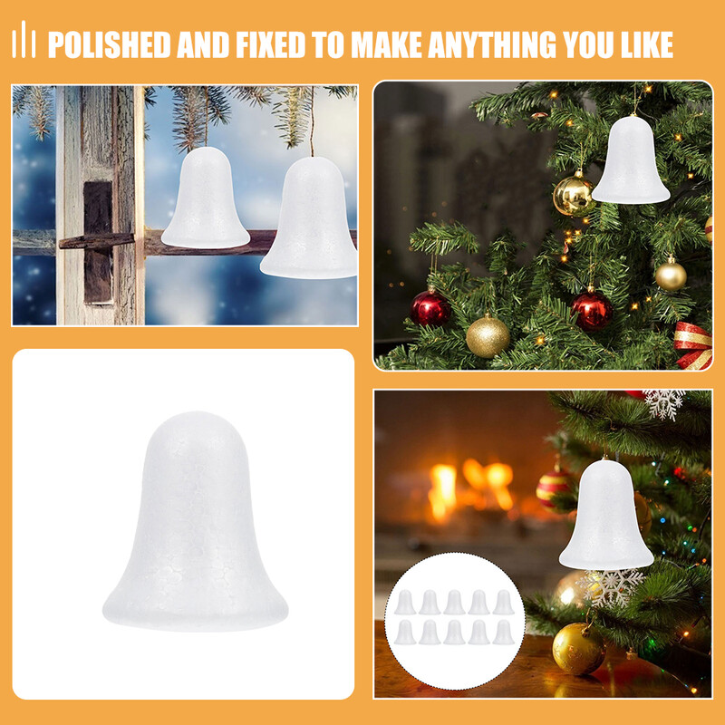 6 db Bubble Bell polisztirol golyó karácsonyi csilingelő csengő kézműves díszekhez tömeges kézikönyv