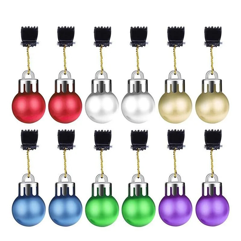 12 gab./komplekts Ziemassvētku bārdas rotājums Ziemassvētku vecīša bārda Spuldzes zvaniņi saspraudes rotājumi Ziemassvētku ballīšu pasākumiem Aksesuāri