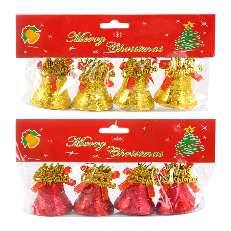 4 db Mini arany karácsonyi csengő díszek karácsonyfa medálok függő dekoráció karácsonyi dekoráció otthonra Navidad újév 2025