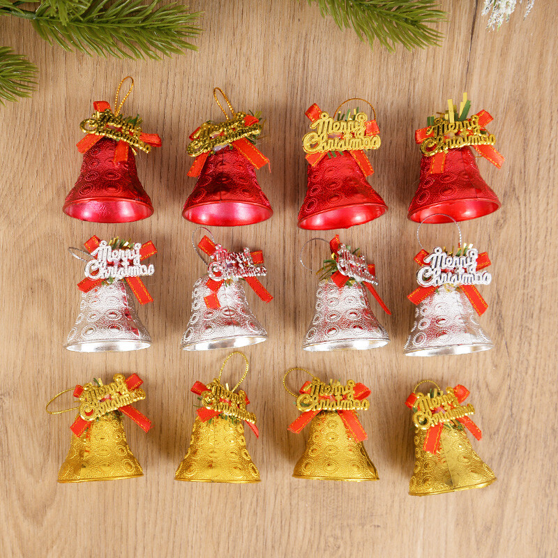 4 db Mini arany karácsonyi csengő díszek karácsonyfa medálok függő dekoráció karácsonyi dekoráció otthonra Navidad újév 2025