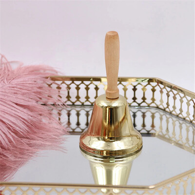 Ünnepi figyelem karácsonyi kézi csengő fa fogantyús óvodai gyerekek karácsonyi csengő csengő karácsonyi díszek karácsonyi harangok