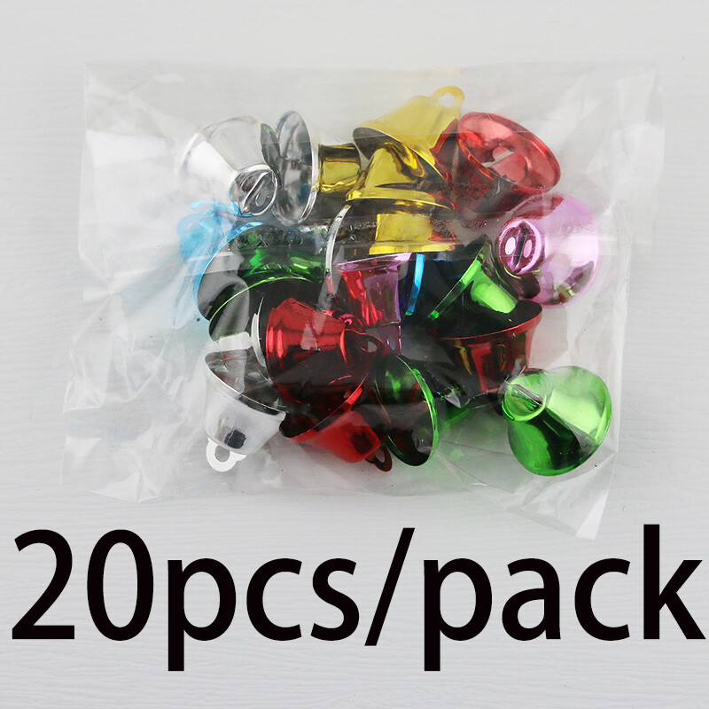 (20 kom/pakiranje) 25 mm šareni privjesak za zvonce s rogom za otvaranje, metalni vjenčani božićni ukrasi, rukotvorine, kreativno zvonce, zvono vjetra