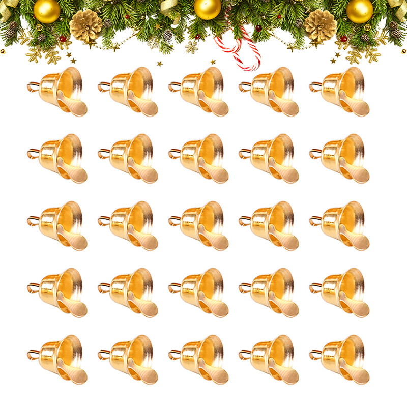 100 τμχ Jingle Bells Χριστουγεννιάτικα Διακοσμητικά 1*1cm Χρυσό Κρεμαστό Μεταλλικό Μίνι μενταγιόν