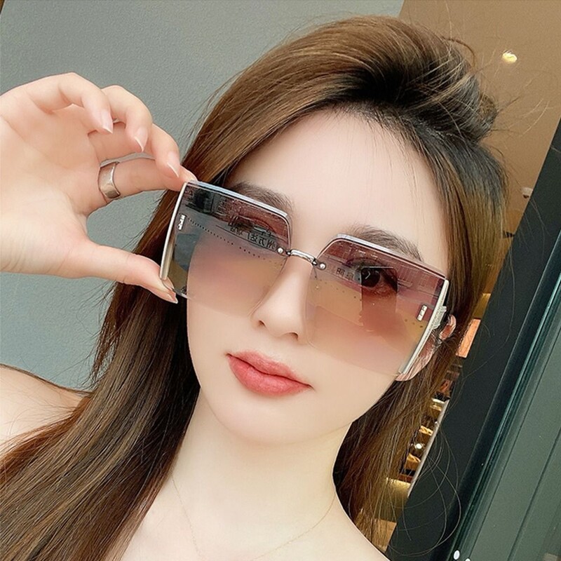 Új UV400 keret nélküli napszemüvegek vintage négyzet alakú női árnyalatú színátmenetes napszemüvegek nyárra