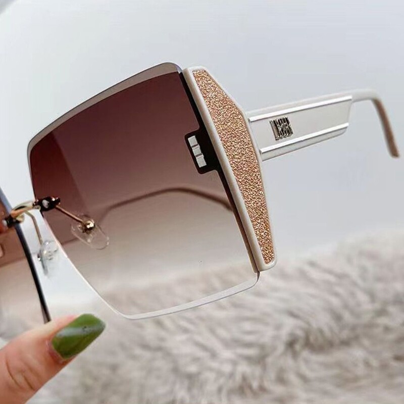 Új UV400 keret nélküli napszemüvegek vintage négyzet alakú női árnyalatú színátmenetes napszemüvegek nyárra