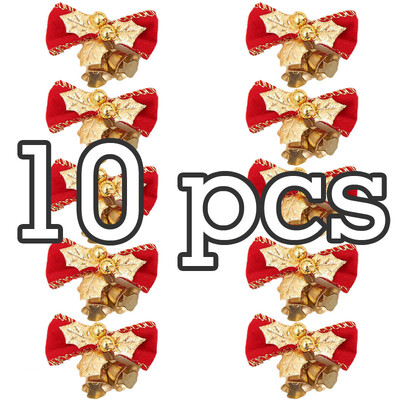 (10db/csomag) 5 cm-es arany masni harangok díszek karácsonyfa medál újévi ünnepi parti Kézimunka barkácsolás