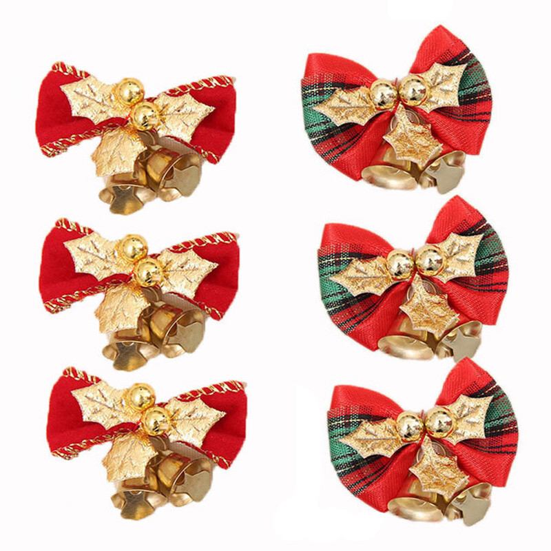 (10db/csomag) 5 cm-es arany masni harangok díszek karácsonyfa medál újévi ünnepi parti Kézimunka barkácsolás