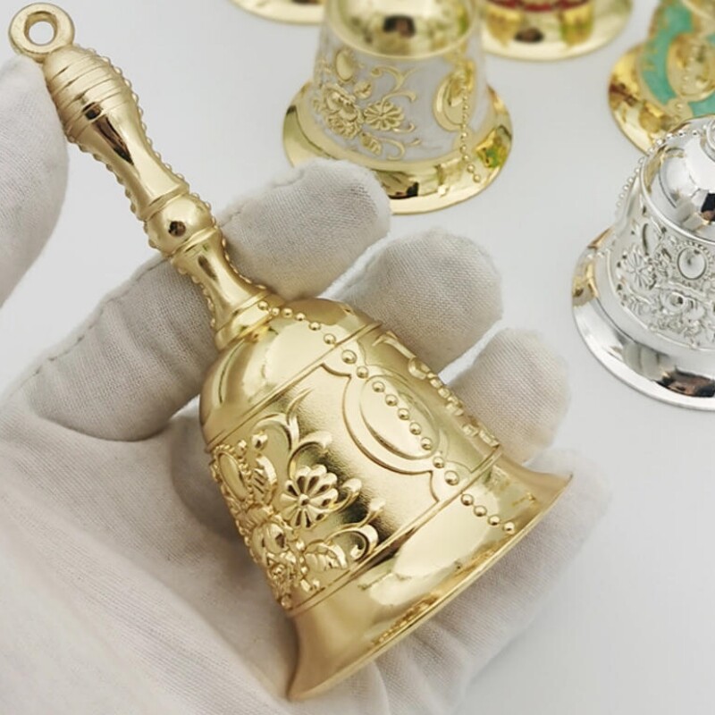 Retro rankinis skambutis Daugiafunkcis varpas, skirtas amatams vestuvių dekoravimui Signalizacija Mokykla Bažnyčia Klasė Baras Viešbutis Vintage Bell 2023