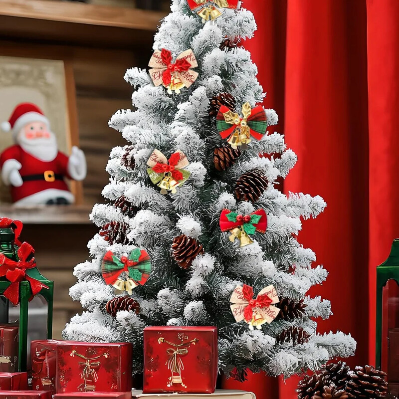 10vnt kalėdiniai maži lankeliai su varpeliais Miniatiūriniai papuošalai Dovanų papuošimai Amatai Girliandos Kabantys Dekoras skanėstų maišeliai Dovanų pakavimas