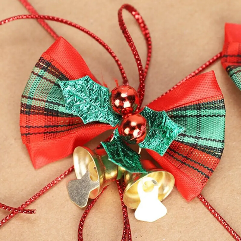 10vnt kalėdiniai maži lankeliai su varpeliais Miniatiūriniai papuošalai Dovanų papuošimai Amatai Girliandos Kabantys Dekoras skanėstų maišeliai Dovanų pakavimas