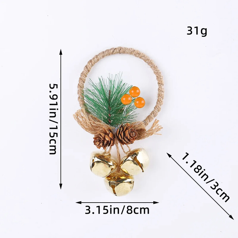 Kalėdų varpelio dekoras Pakabinamas pakabukas „Pasidaryk pats“ Kalėdų medžio vainiko papuošalai Lanko varpelis Natal Navidad Linksmų Kalėdų dekoras Laimingų Naujųjų Metų