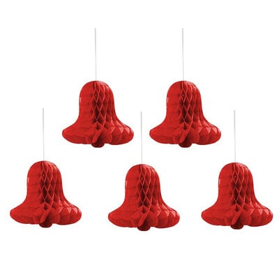 Διακοσμητικό Κρεμαστό κουδούνι Κυψελόχαρτο Κρεμαστό Στολίδι Κρεμαστό Σπίτι 5τμχ