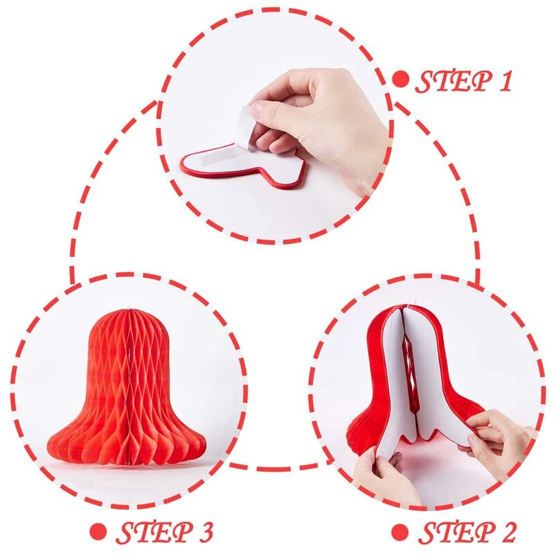 Διακοσμητικό Κρεμαστό κουδούνι Κυψελόχαρτο Κρεμαστό Στολίδι Κρεμαστό Σπίτι 5τμχ