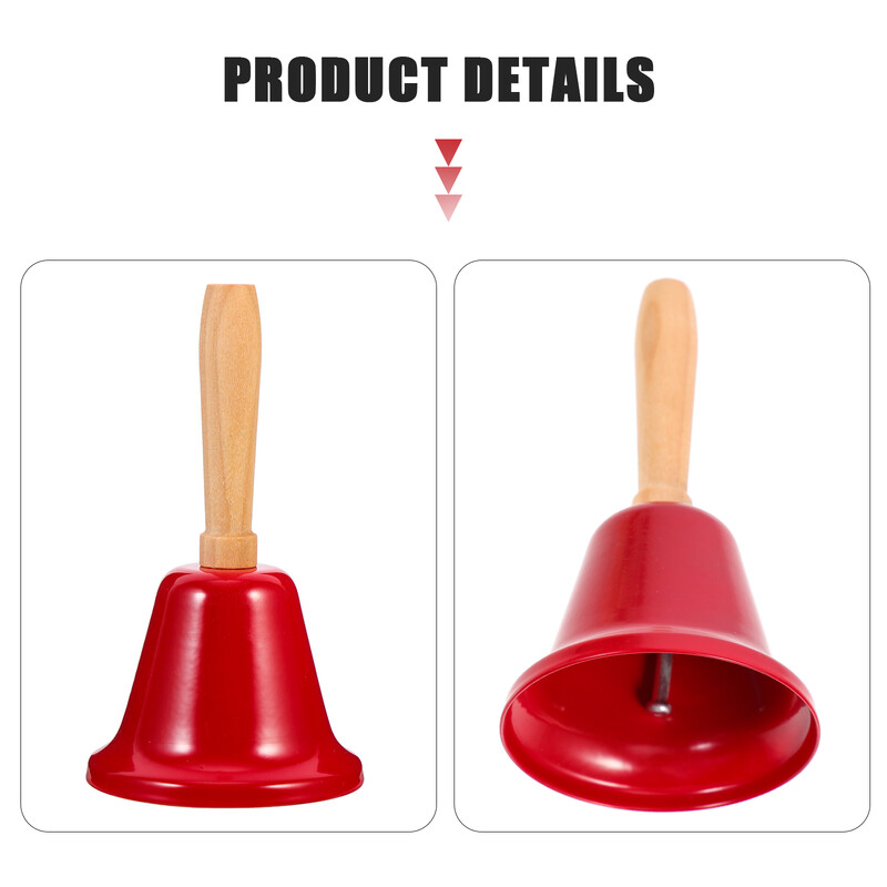 1gab vakariņu galds zvans Western Resturant zvans Ziemassvētku bērnu rotaļlietas rotājums koka rokturis metāla zvans Ziemassvētku dekors