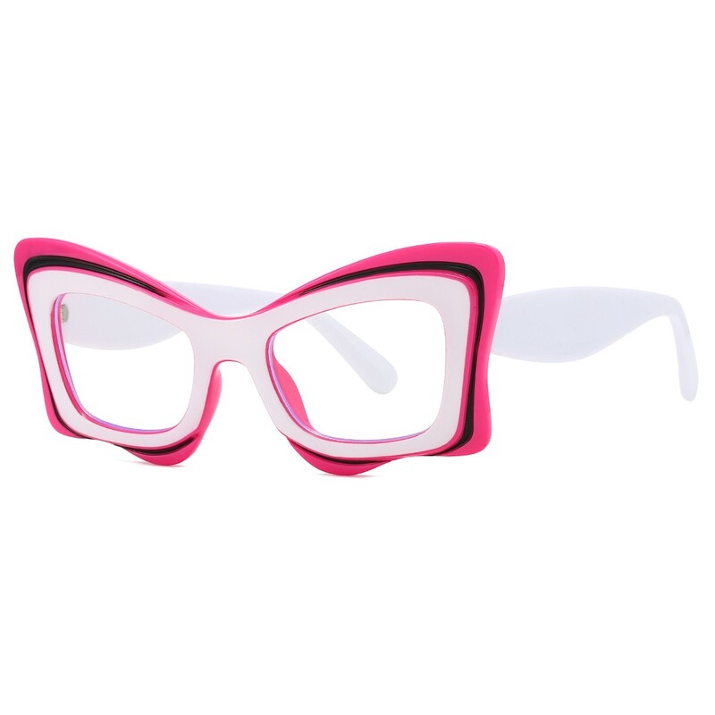 Ochelari pătrați retro, cadru negru ultra-ușor Ochelari supradimensionați pentru femei mari Ochelari plati cu decorare populară Ochelari de vedere