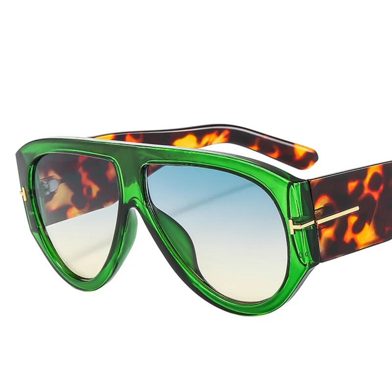 Liela izmēra izmēģinājuma saulesbrilles sievietēm Modes luksusa brilles ar lielu rāmi viengabala gradienta saulesbrilles Retro klasiskas biezas krāsas toņos