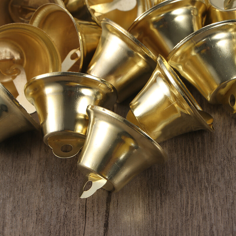 35 gab. Kulons Ziemassvētku rotājumi Zelta zvana zvans Amatniecība Zvani Ornaments 3cm