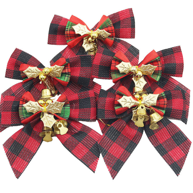 (5 vnt./pak.) 8cm languotas audinys Kalėdinis lankelis Kalėdų eglutės varpelio lankeliai Pradžia Plaukų aksesuarai Kaklaraiščio papuošimas Dovanų Pakavimas Pasidaryk pats telefonas