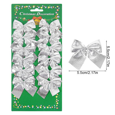 12/24db karácsonyi masni piros arany mini karácsonyfa csokorcsomós medál díszek lakberendezéshez Navidad újévi parti barkács ajándékok