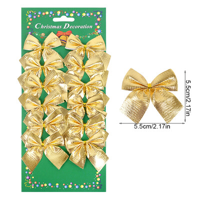 12/24db karácsonyi masni piros arany mini karácsonyfa csokorcsomós medál díszek lakberendezéshez Navidad újévi parti barkács ajándékok