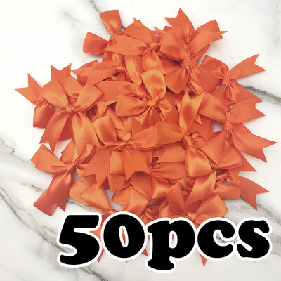 (50 vnt./pak.) 85*85mm Šviežios rožinės juostelės lankeliai mažo dydžio satino juostelės lankeliai su gėlėmis amatų dekoravimas rankų darbo „pasidaryk pats“ vakarėlio dekoravimas