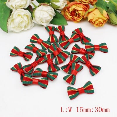 50 τμχ/ παρτίδα Χριστουγεννιάτικη κορδέλα παπιγιόν με στάμπα ρολό κορδέλας χειροποίητο DIY Διακόσμηση συσκευασίας δώρου Φιόγκος μίνι φιόγκοι Χειροτεχνία