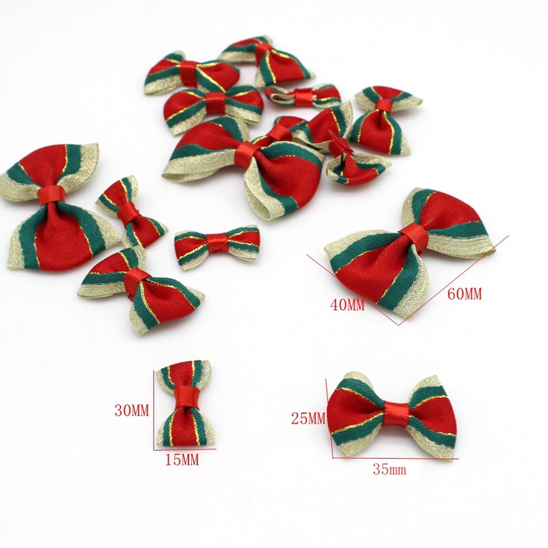 50 τμχ/ παρτίδα Χριστουγεννιάτικη κορδέλα παπιγιόν με στάμπα ρολό κορδέλας χειροποίητο DIY Διακόσμηση συσκευασίας δώρου Φιόγκος μίνι φιόγκοι Χειροτεχνία
