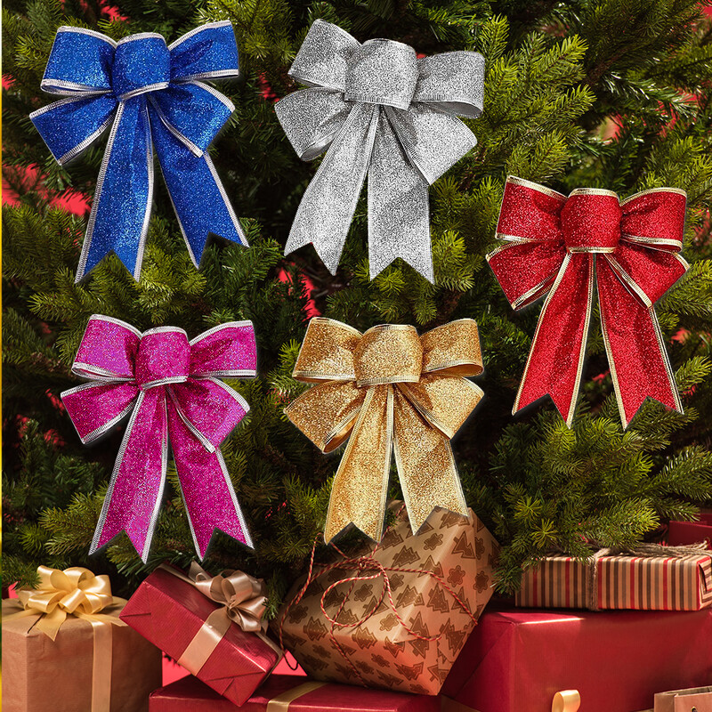 10/1 vnt Blizgantys kalėdiniai lankeliai, papuošalai Kalėdų eglutei, juostele, pakabukais, kabantys pakabučiai Kalėdų šventiniam vakarėliui, namų dekoravimo dovanos