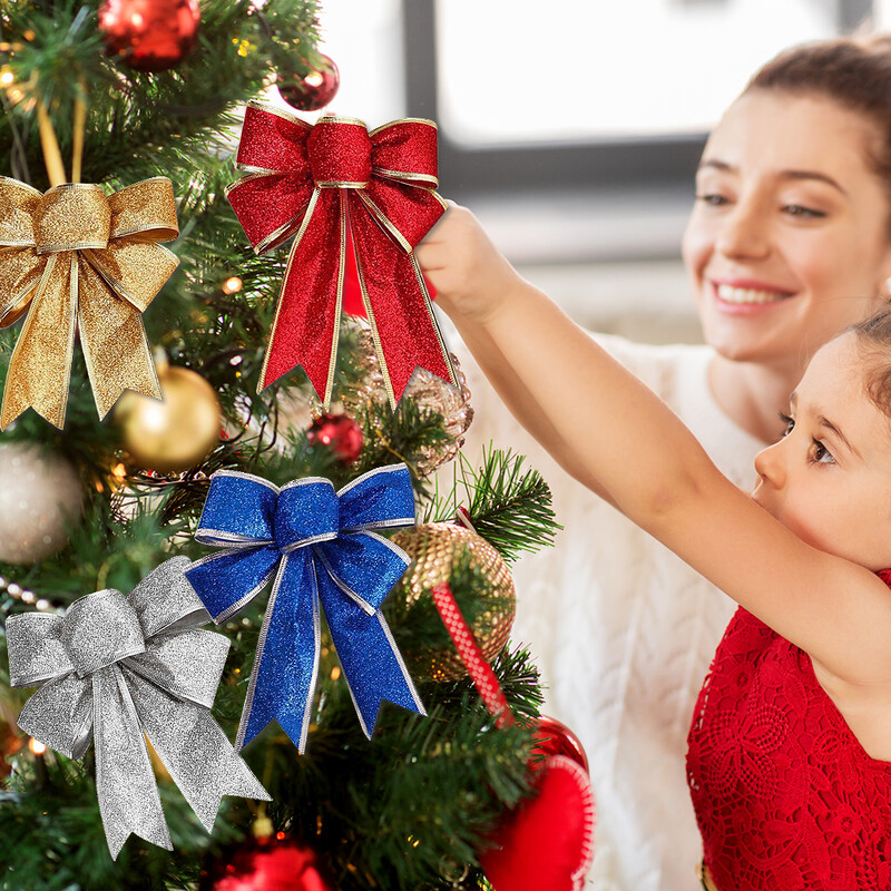 10/1 vnt Blizgantys kalėdiniai lankeliai, papuošalai Kalėdų eglutei, juostele, pakabukais, kabantys pakabučiai Kalėdų šventiniam vakarėliui, namų dekoravimo dovanos