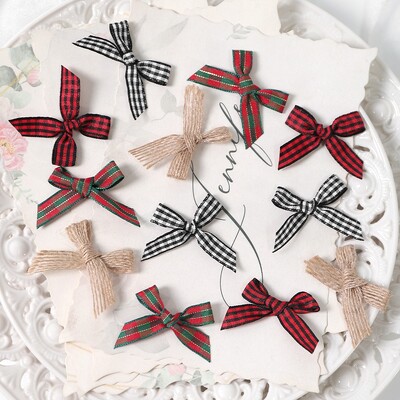 10/20/30Pcs Χριστουγεννιάτικη Διακόσμηση Κορδέλα Φιόγκοι Χριστουγεννιάτικο δέντρο Κρεμαστό στολίδι για διακόσμηση σπιτιού DIY Πρωτοχρονιά 2025 Δώρα Αξεσουάρ
