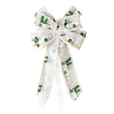 Nagy karácsonyi masni karácsonyfadísz szilveszteri dekoráció karácsonyi parti szalag masni vászon masni