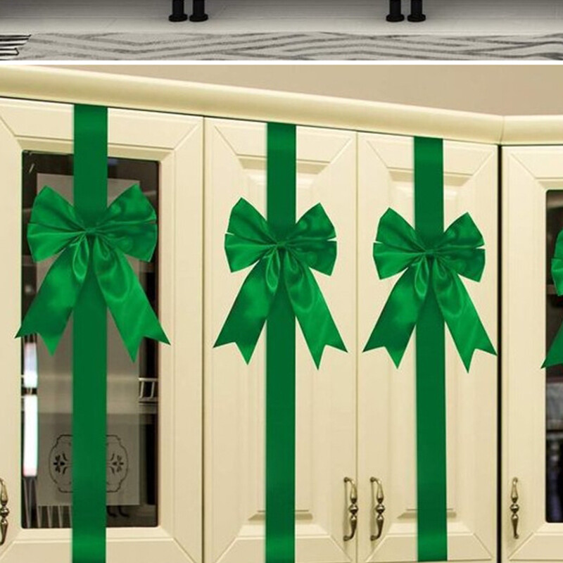 Karácsonyi szekrényajtó szalag nagy masni piros zöld karácsonyi ünnepi koszorú masni karácsonyfa szekrény buli dekorációs kellék