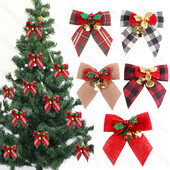 10 vnt. 8 cm lankeliai Kalėdų eglutės puošmenoms Auksinis varpelis žalias raudonas tinklelis lankai Naujųjų metų Kalėdų papuošimams 2024 m.