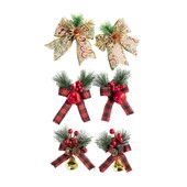 Σετ 2 πολύχρωμα παπιγιόν για χριστουγεννιάτικη διακόσμηση κόμπος πεταλούδα για κρεμάστρα μπροστινής πόρτας Εσωτερικού εξωτερικού χώρου γιορτινό στολίδι