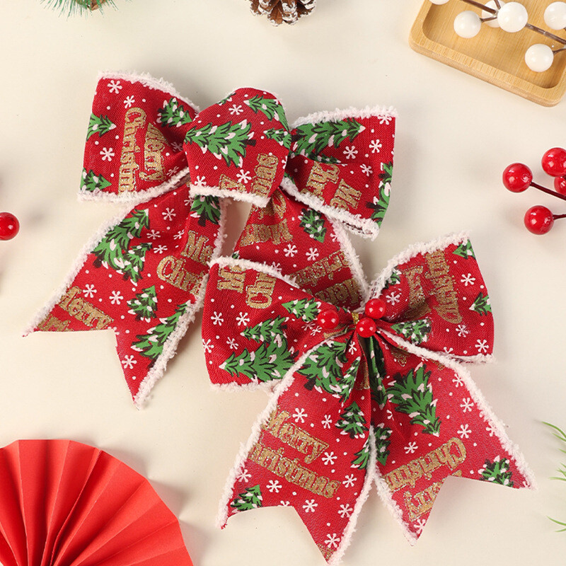 Kalėdų sniego krašto raudonais vaisiais margintas lankelis „pasidaryk pats“ Kalėdų eglutės dovanų dėžutės dekoravimo scenos dekoravimo lankas