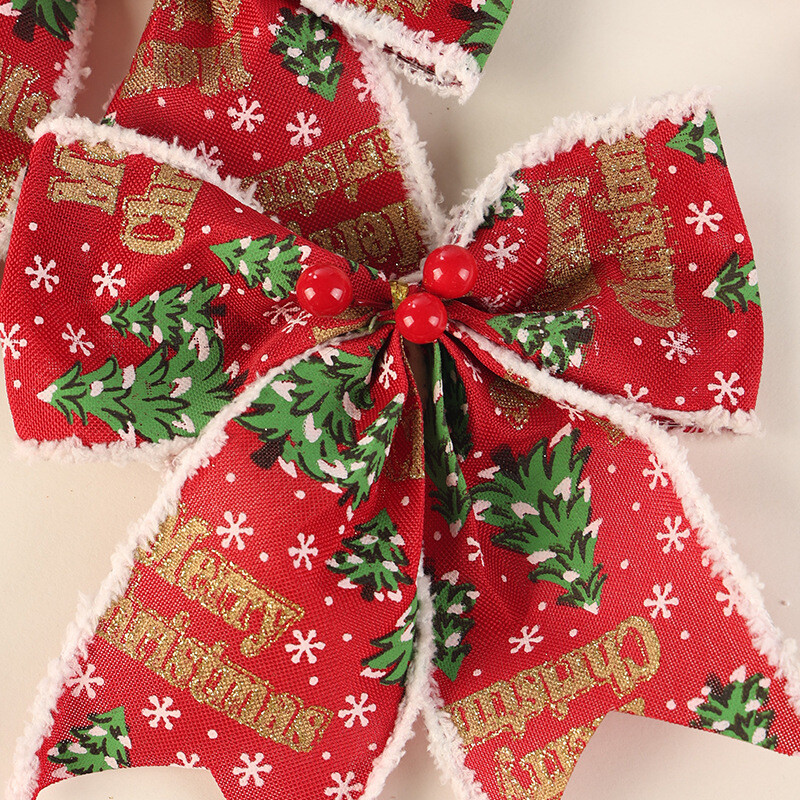 Kalėdų sniego krašto raudonais vaisiais margintas lankelis „pasidaryk pats“ Kalėdų eglutės dovanų dėžutės dekoravimo scenos dekoravimo lankas