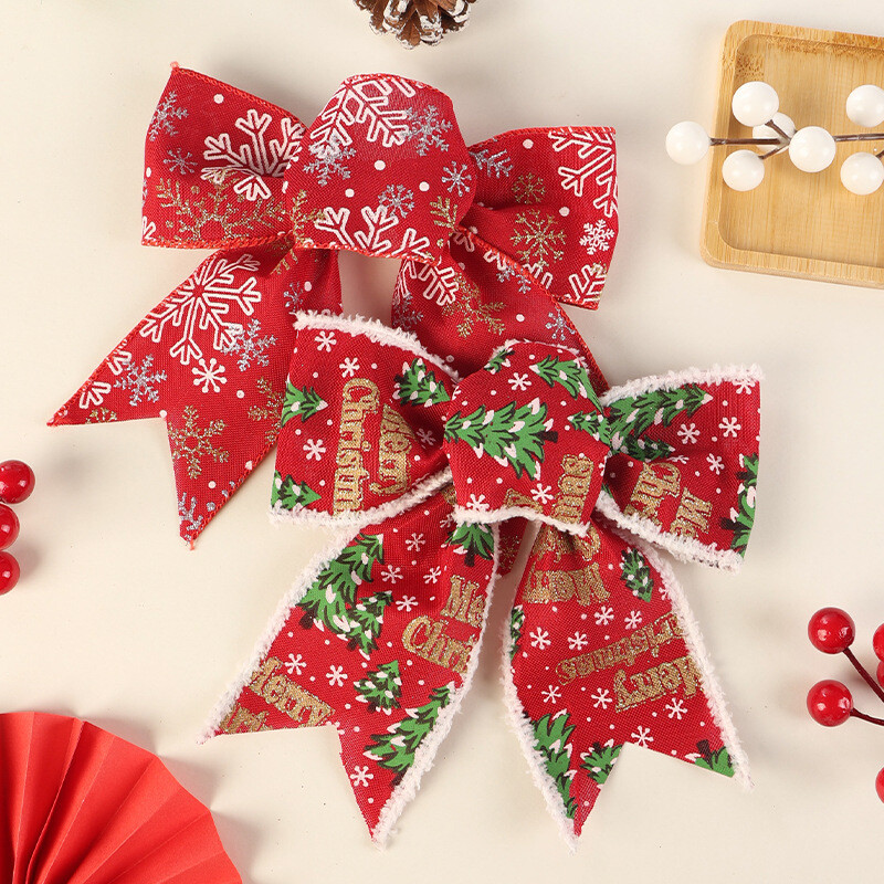 Kalėdų sniego krašto raudonais vaisiais margintas lankelis „pasidaryk pats“ Kalėdų eglutės dovanų dėžutės dekoravimo scenos dekoravimo lankas