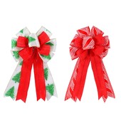 Χριστουγεννιάτικη διακόσμηση με φιόγκο Diy Διπλό ριγέ Φιόγκος Χριστουγεννιάτικο στεφάνι Κρεμαστό κουτί δώρου Αξεσουάρ adornos navideños новый год