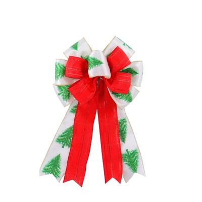 Χριστουγεννιάτικη διακόσμηση με φιόγκο Diy Διπλό ριγέ Φιόγκος Χριστουγεννιάτικο στεφάνι Κρεμαστό κουτί δώρου Αξεσουάρ adornos navideños новый год