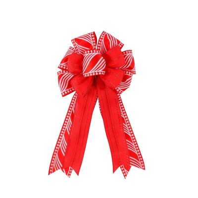 Χριστουγεννιάτικη διακόσμηση με φιόγκο Diy Διπλό ριγέ Φιόγκος Χριστουγεννιάτικο στεφάνι Κρεμαστό κουτί δώρου Αξεσουάρ adornos navideños новый год