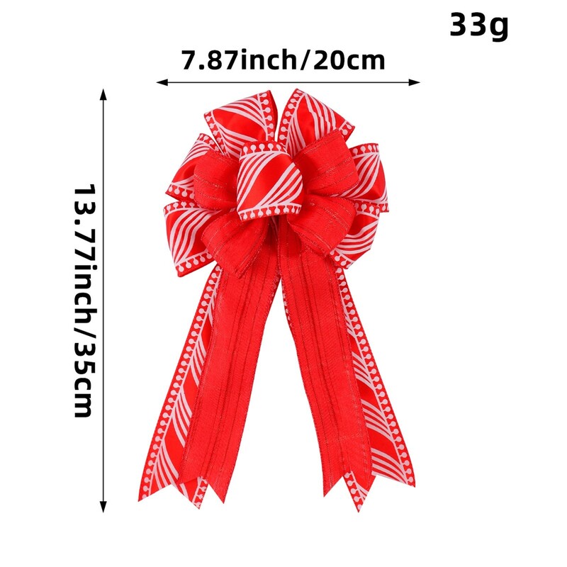 Χριστουγεννιάτικη διακόσμηση με φιόγκο Diy Διπλό ριγέ Φιόγκος Χριστουγεννιάτικο στεφάνι Κρεμαστό κουτί δώρου Αξεσουάρ adornos navideños новый год