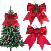 Didelis raudonas lankelis, blizgantis Kalėdų kaspinas Bowknot Kalėdų eglutės kabantys papuošalai Naujųjų metų namų židinio dekoravimo dovana Navidad 2024