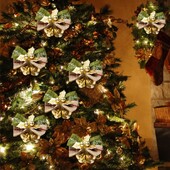 Božićne mašne sa zvončićima od 12 komada Ukrasi s mašnama za božićno drvce za ukrase za božićne vijence Pokloni zamatanje obrta