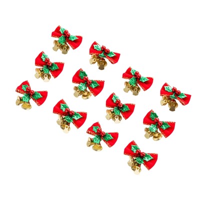 Božićne mašne sa zvončićima od 12 komada Ukrasi s mašnama za božićno drvce za ukrase za božićne vijence Pokloni zamatanje obrta